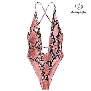 Soly Hux Deep V Criss Cross One Piece Size L